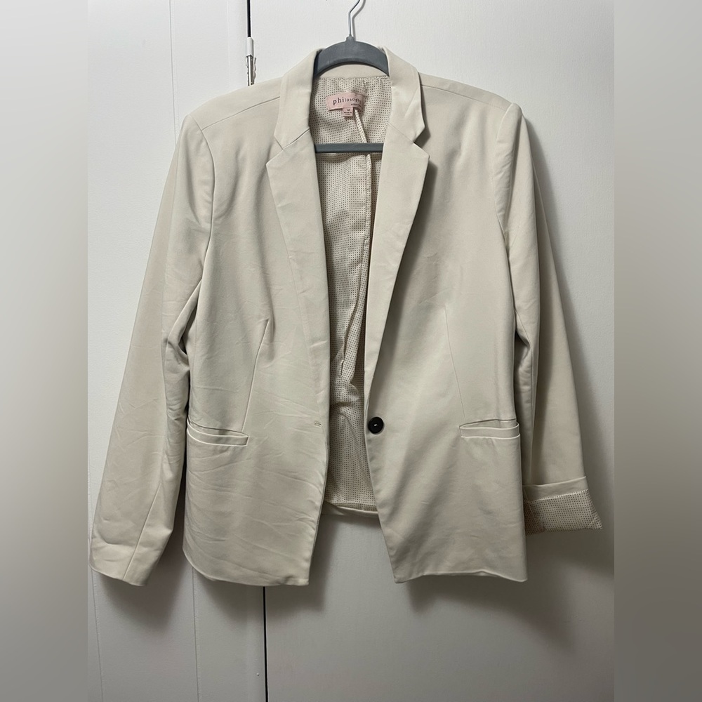 Philosophy tan blazer, size 12